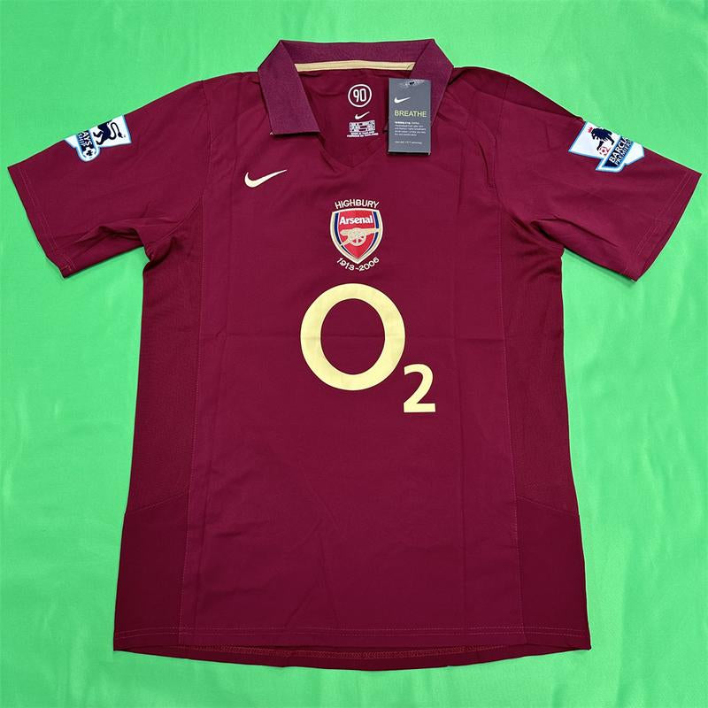 Nike 0506 Arsenal Commemorative Retro Red Short Sleeve Top HENRY No.14 Soccer Jerseys Quick Drying