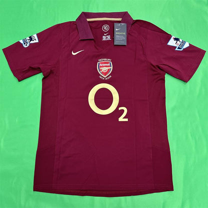 Nike 0506 Arsenal Commemorative Retro Red Short Sleeve Top HENRY No.14 Soccer Jerseys Quick Drying